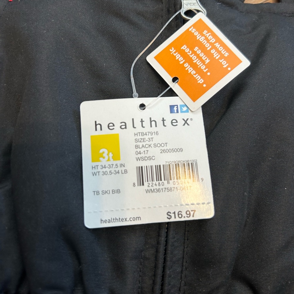 Healthtex 3T black bibs